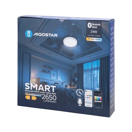 Aigostar - LED Stmívatelné koupelnové stropní svítidlo MESH Smart LED/24W/230V 3000-6500K IP44 + dálkové ovládání