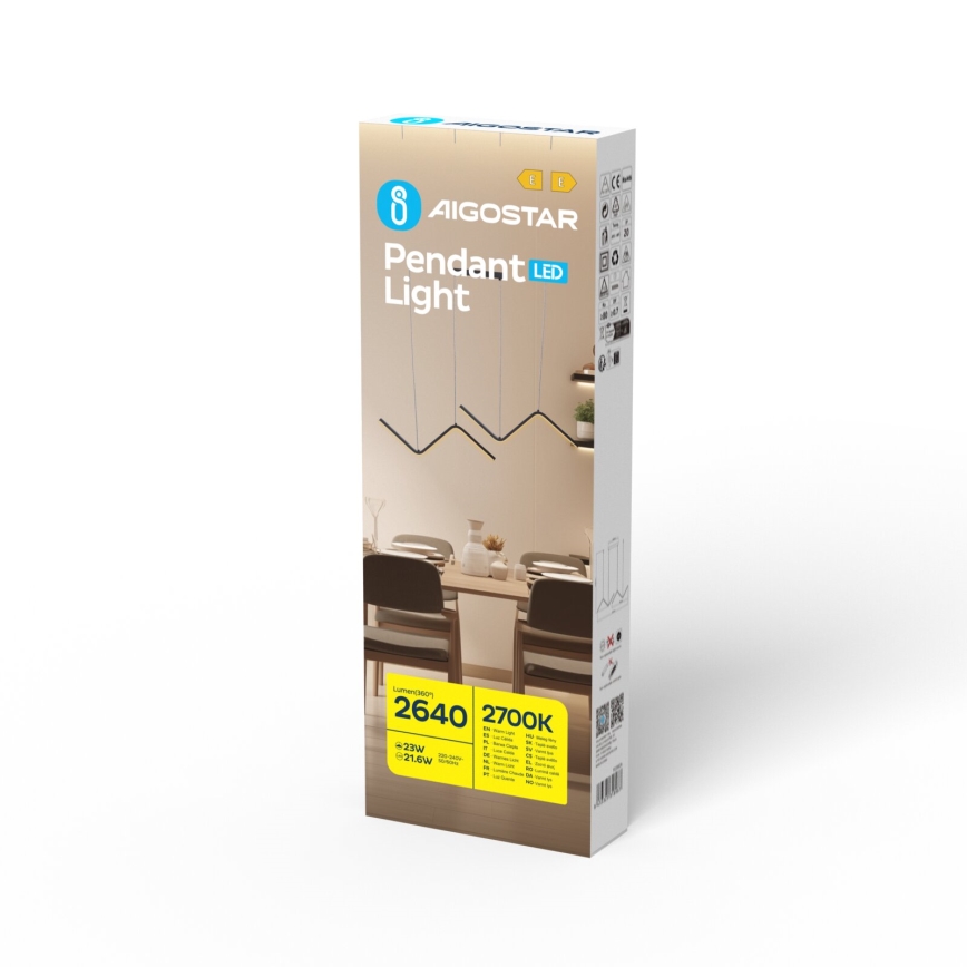 Aigostar - LED Lustr na lanku LED/23W/230V 2700K