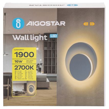 Aigostar - LED Nástěnné svítidlo LED/16W/230V 2700K bílá