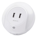 Aigostar - LED Noční svítidlo se senzorem soumraku do zásuvky s USB LED/0,4W/230V