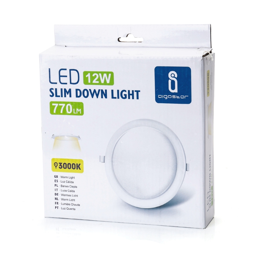 Aigostar - LED Podhledové svítidlo LED/12W/230V 3000K pr. 17 cm bílá