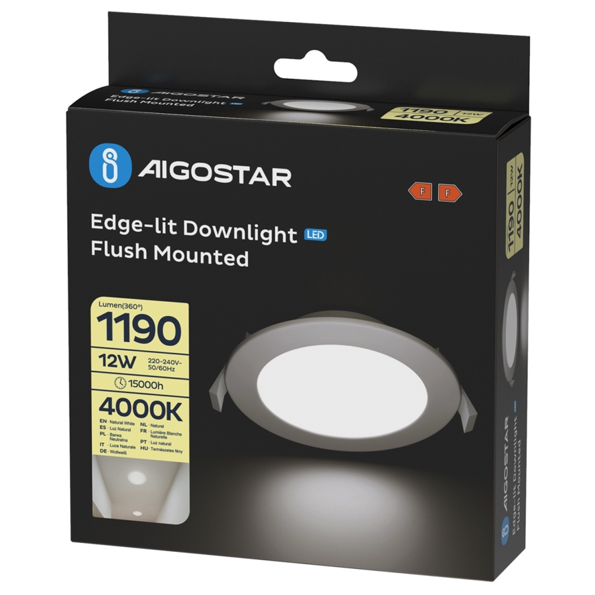 Aigostar - LED Podhledové svítidlo LED/12W/230V 4000K pr. 17 cm bílá
