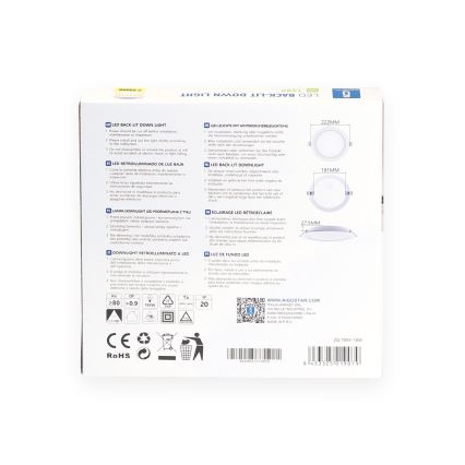 Aigostar - LED Podhledové svítidlo LED/18W/230V 3000K pr. 27,5 cm bílá