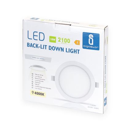 Aigostar - LED Podhledové svítidlo LED/18W/230V 4000K pr. 22 cm bílá