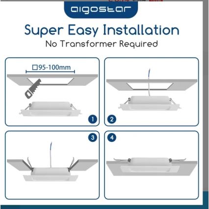 Aigostar - LED Podhledové svítidlo LED/6W/230V 6500K 12x12 cm bílá