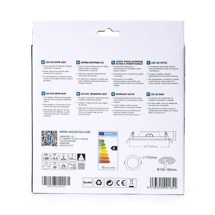 Aigostar - LED Podhledové svítidlo ULTRATHIN LED/16W/230V 6000K bílá