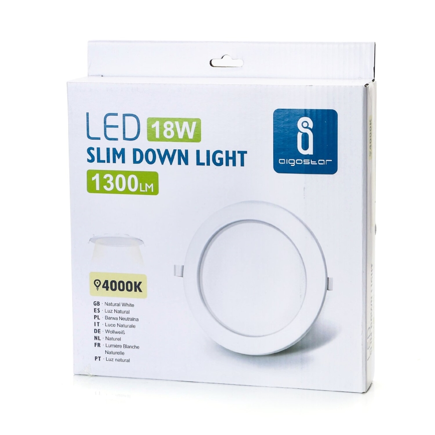 Aigostar - LED Podhledové svítidlo ULTRATHIN LED/18W/230V 4000K bílá