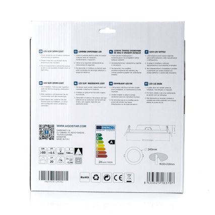 Aigostar - LED Podhledové svítidlo ULTRATHIN LED/24W/230V 4000K bílá