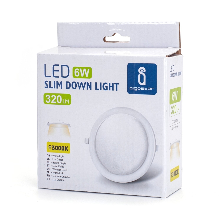 Aigostar - LED Podhledové svítidlo ULTRATHIN LED/6W/230V 3000K bílá