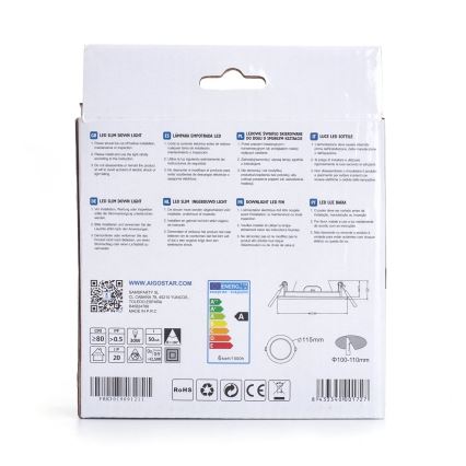 Aigostar - LED Podhledové svítidlo ULTRATHIN LED/6W/230V 3000K bílá