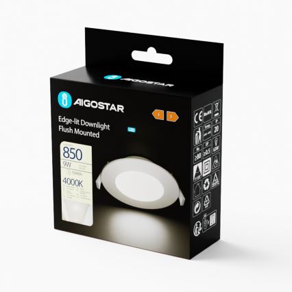 Aigostar - LED Podhledové svítidlo ULTRATHIN LED/9W/230V 4000K bílá