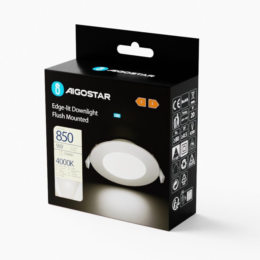 Aigostar - LED Podhledové svítidlo ULTRATHIN LED/9W/230V 4000K bílá