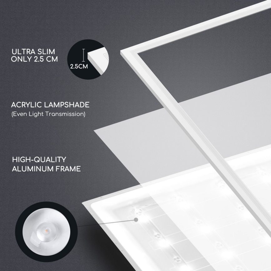 Aigostar - LED Podhledový panel LED/40W/230V 6500K 60x60cm bílá