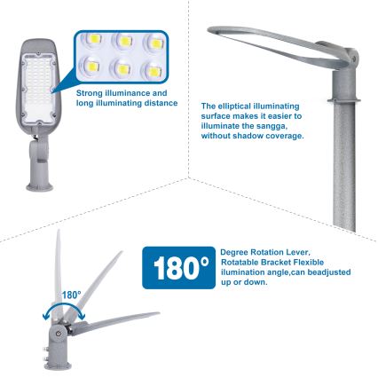 Aigostar - LED Pouliční lampa SLIM LED/200W/230V 6500K IP65