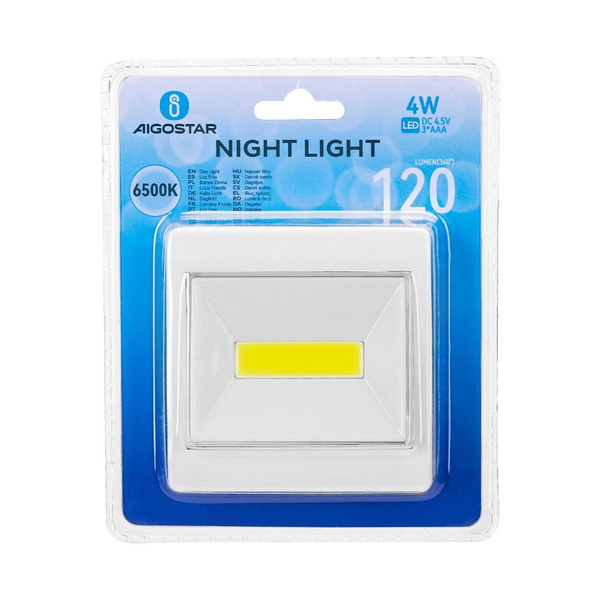 Aigostar - LED Přenosné noční svítidlo LED/3xAAA 6500K