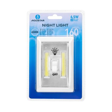 Aigostar - LED Přenosné noční svítidlo LED/3xAAA 6500K