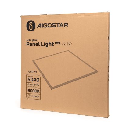 Aigostar - LED Přisazený panel LED/28W/230V High Efficiency UGR19 6000K 59,5x59,5 cm