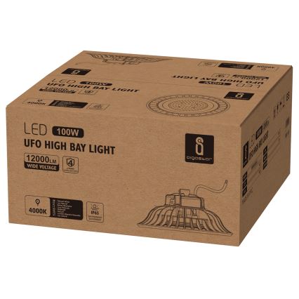 Aigostar - LED Průmyslové svítidlo UFO HIGHBAY LED/100W/230V 4000K IP65