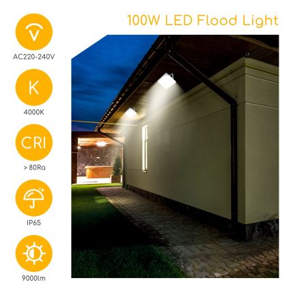 Aigostar - LED Reflektor LED/100W/230V šedá 4000K IP65