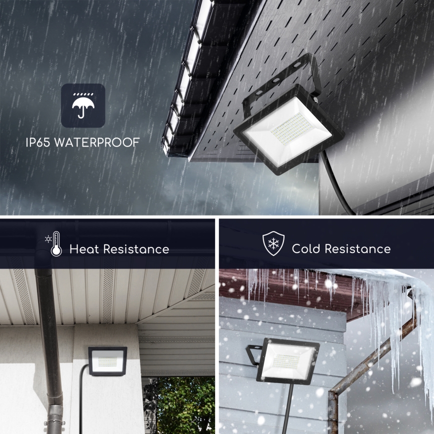 Aigostar - LED Reflektor LED/50W/230V 6400K IP65 černá