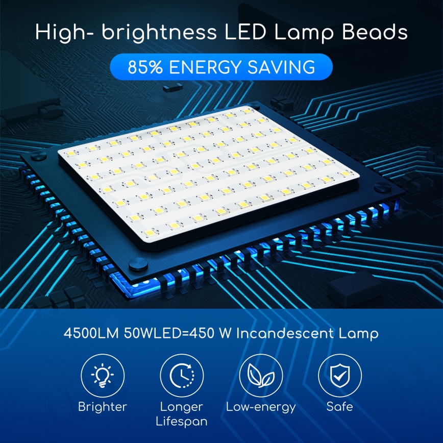 Aigostar - LED Reflektor LED/50W/230V 6400K IP65 černá