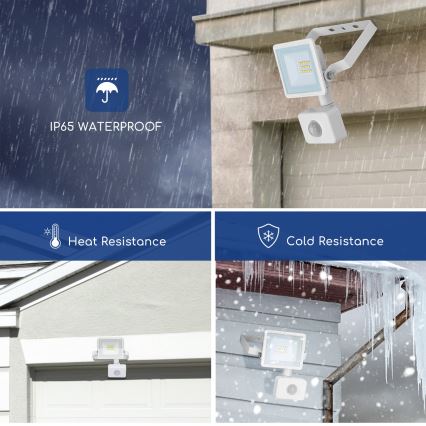 Aigostar - LED Reflektor se senzorem LED/10W/230V 6400K IP65 bílá