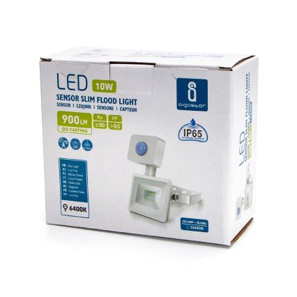 Aigostar - LED Reflektor se senzorem LED/10W/230V 6400K IP65 bílá