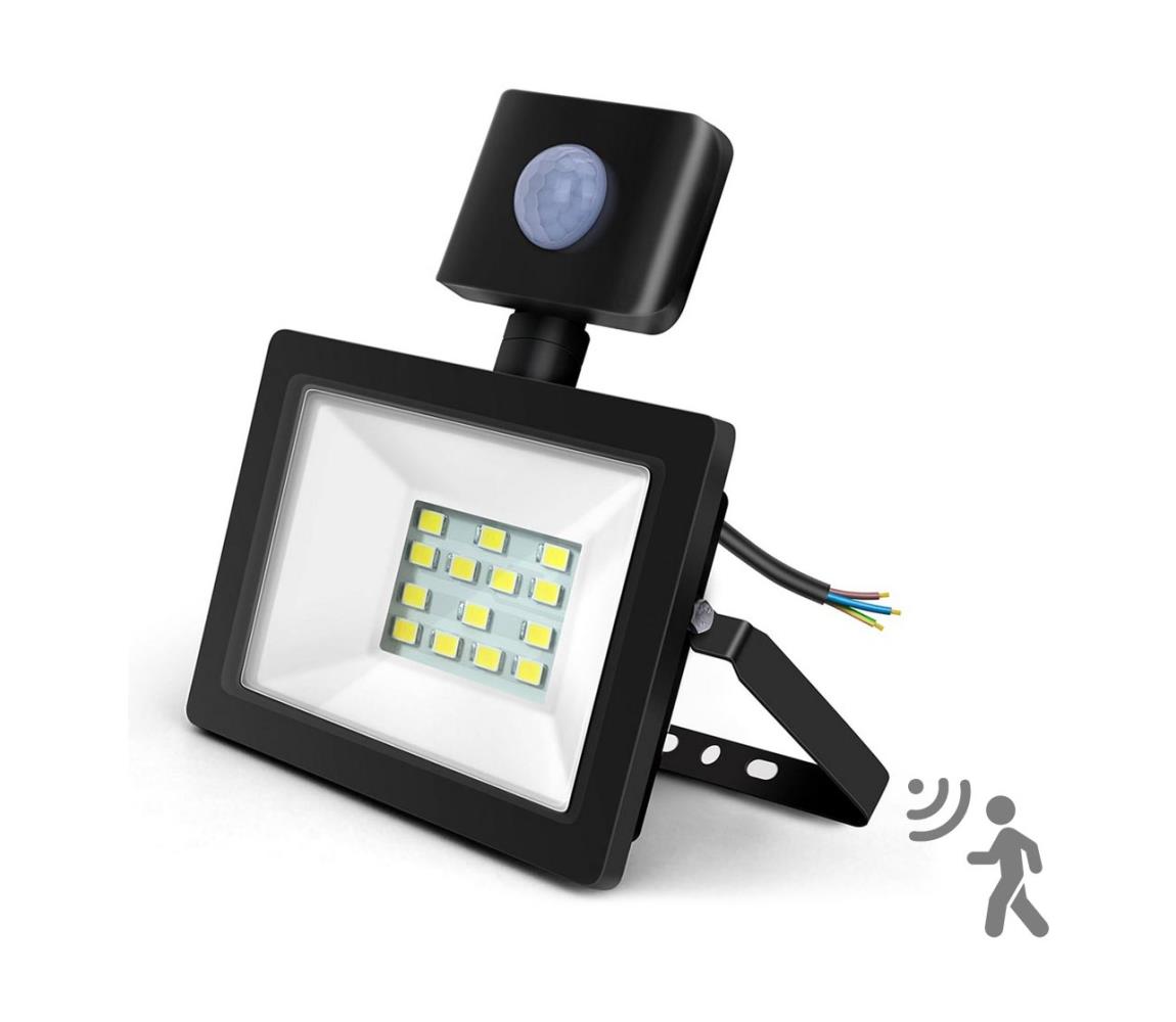  B.V.  - LED Reflektor se senzorem LED/10W/230V 6400K IP65 černá 