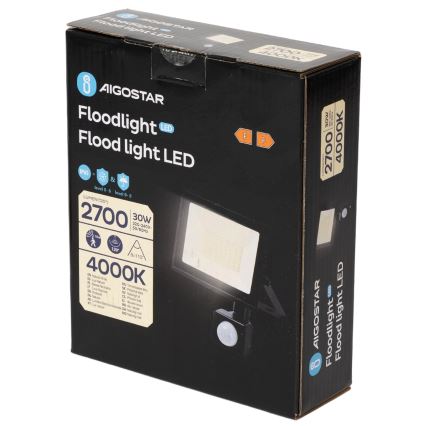Aigostar - LED Reflektor se senzorem LED/30W/230V 4000K IP65