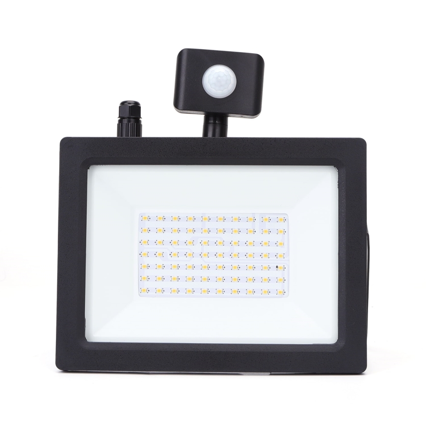 Aigostar - LED Reflektor se senzorem LED/50W/230V 4000K IP65 černá