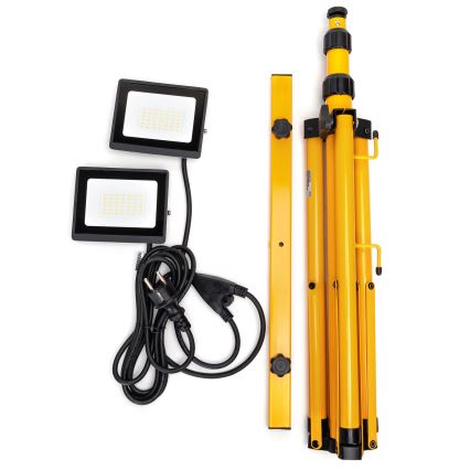 Aigostar - LED Reflektor se stojanem 2xLED/30W/230V 6500K IP65 oranžová/černá