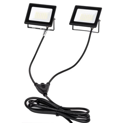 Aigostar - LED Reflektor se stojanem 2xLED/30W/230V 6500K IP65 oranžová/černá