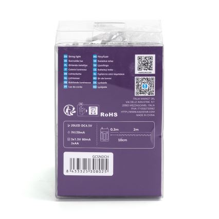 Aigostar - LED  řetěz 100xLED/3xAA 10,3m multicolor