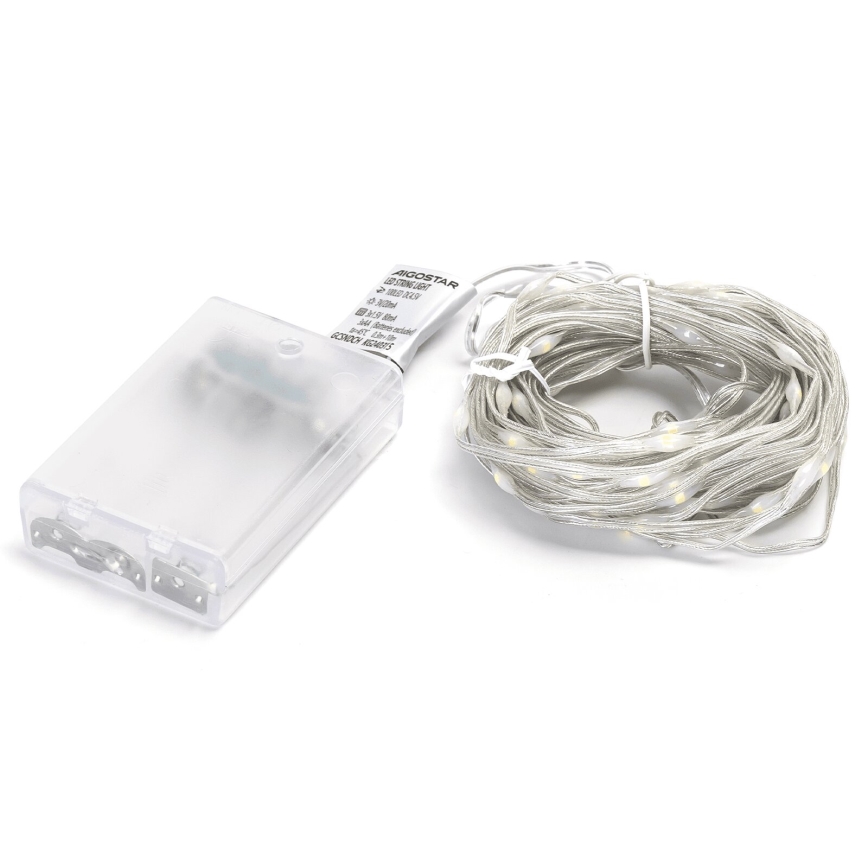 Aigostar - LED  řetěz 100xLED/3xAA 10,3m studená bílá