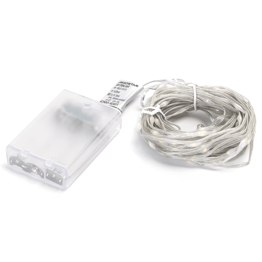 Aigostar - LED  řetěz 100xLED/3xAA 10,3m teplá bílá