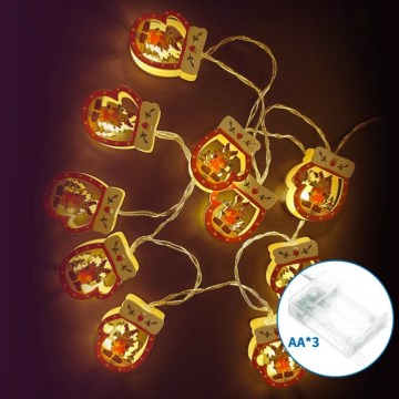 Aigostar - LED  řetěz 20xLED/3xAA 3m teplá bílá rukavice