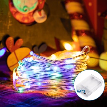 Aigostar - LED řetěz 50xLED/3xAA 5,3m multicolor