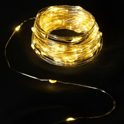 Aigostar - LED Venkovní řetěz 50xLED/8 funkcí 3xAA IP44 5,3 m teplá bílá