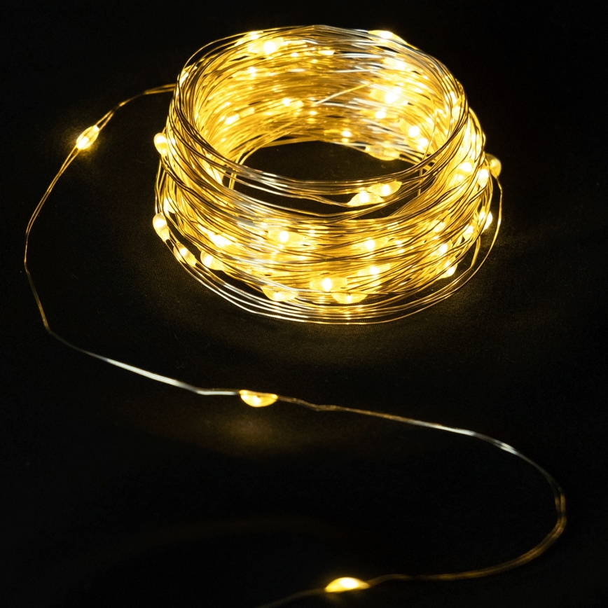 Aigostar - LED Venkovní řetěz 50xLED/8 funkcí 3xAA IP44 5,3 m teplá bílá