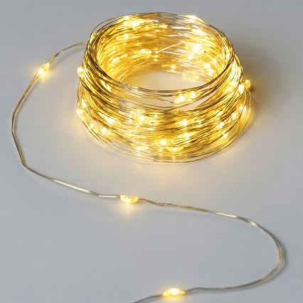 Aigostar - LED Venkovní řetěz 50xLED/8 funkcí 3xAA IP44 5,3 m teplá bílá