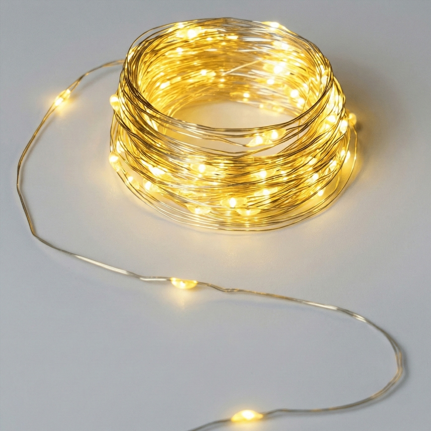 Aigostar - LED Venkovní řetěz 50xLED/8 funkcí 3xAA IP44 5,3 m teplá bílá