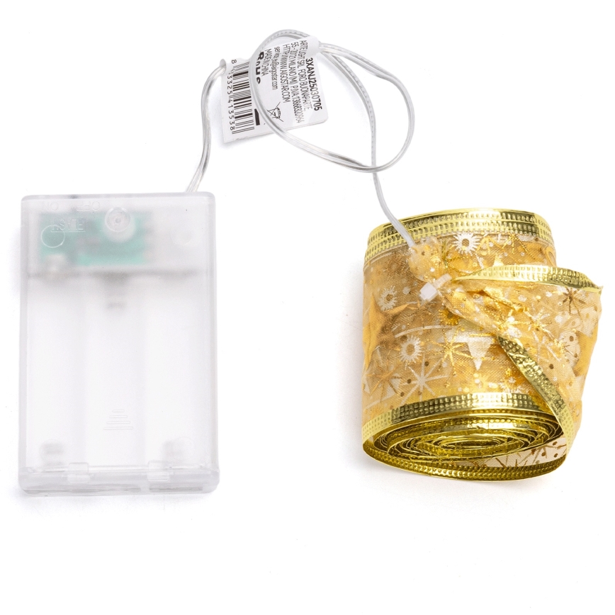 Aigostar - LED  řetěz 50xLED/3xAA 5m teplá bílá zlatá