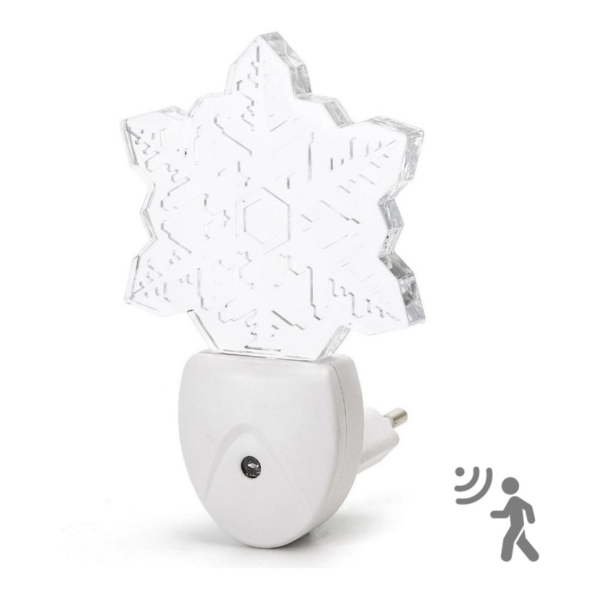 Aigostar - LED RGB Noční světlo se senzorem soumraku LED/0,5W/230V vločka