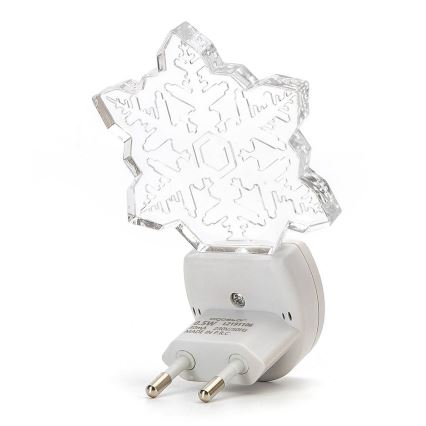 Aigostar - LED RGB Noční světlo se senzorem soumraku LED/0,5W/230V vločka