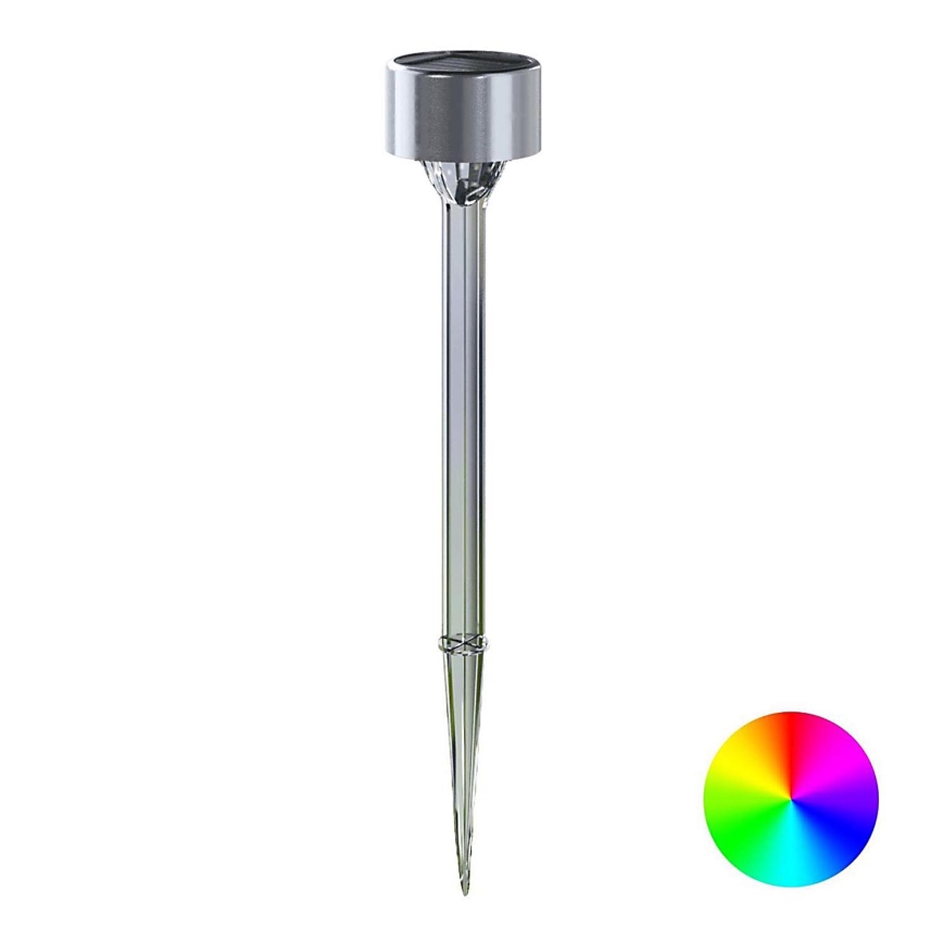 Aigostar - LED RGB Solární lampa LED/0,006W/1,2V 32 cm matný chrom IP44