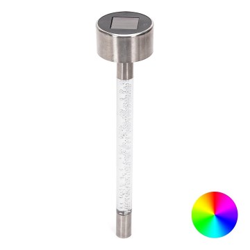 Aigostar - LED RGB Solární lampa LED/0,006W/1,2V 36,7cm matný chrom IP44