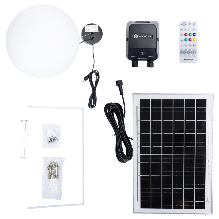 Aigostar - LED RGB Stmívatelný solární lustr MESH LED/5W/3,7V 8000 mAh 2700K-6500K IP65 pr. 30 cm
