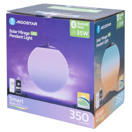 Aigostar - LED RGB Stmívatelný solární lustr MESH LED/5W/3,7V 8000 mAh 2700K-6500K IP65 pr. 30 cm