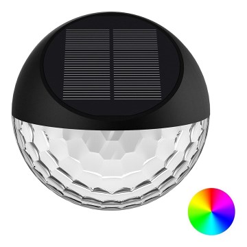 Aigostar - LED RGB Solární nástěnné svítidlo LED/2W/1,2V černá IP44