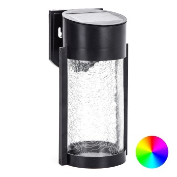 Aigostar - LED RGB Solární nástěnné svítidlo LED/2W/1,2V černá IP44